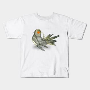 Preening cockatiel Kids T-Shirt